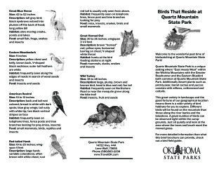 Birding Map - Quartz Mountain State Park